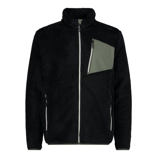 MEN'S FLEECE CMP HIGHLOFT WITH A HEAT-ATTACHED POCKET BLACK